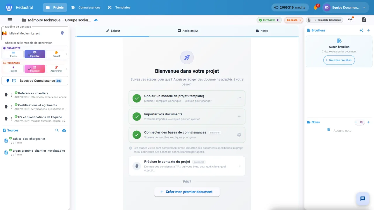 Projet relié à trois bases de connaissances : références, certifications, CV
